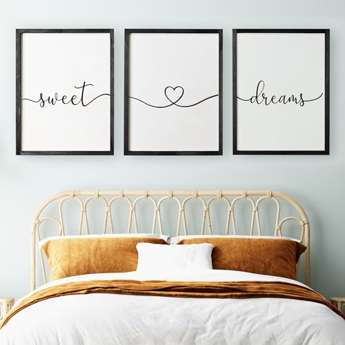 3 Framed Farmhouse Sweet Dreams Signs for Bedroom