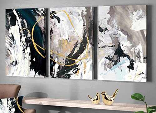 Black White Abstract Canvas Wall Art for Home Decor