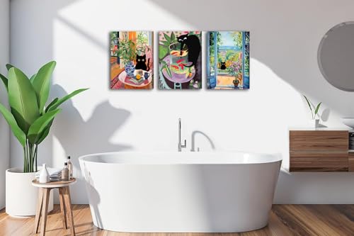 3pcs Modern Henri Matisse Cat Print Wall Art