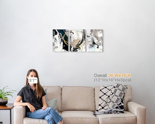 Black White Abstract Canvas Wall Art for Home Decor