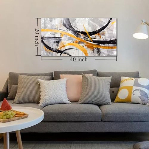 Modern Abstract Canvas Wall Art - Black White Office