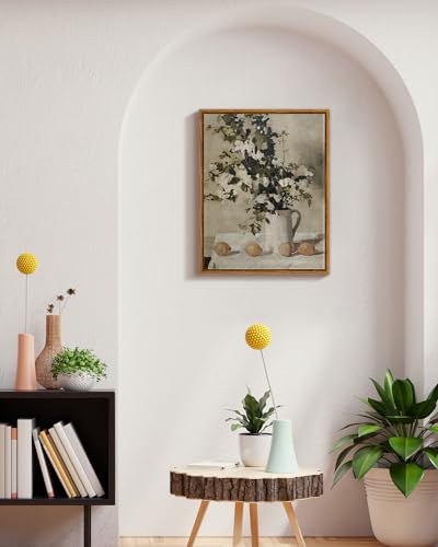 Vintage Floral Wall Art, Flowers and Lemons Paintings