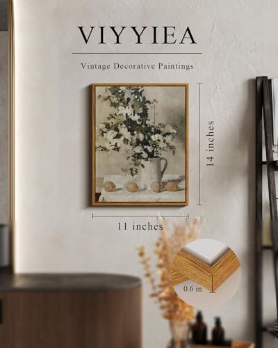 Vintage Floral Wall Art, Flowers and Lemons Paintings