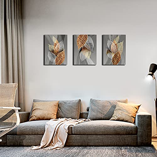 Modern Abstract Leaf Canvas Wall Art Set for Home
