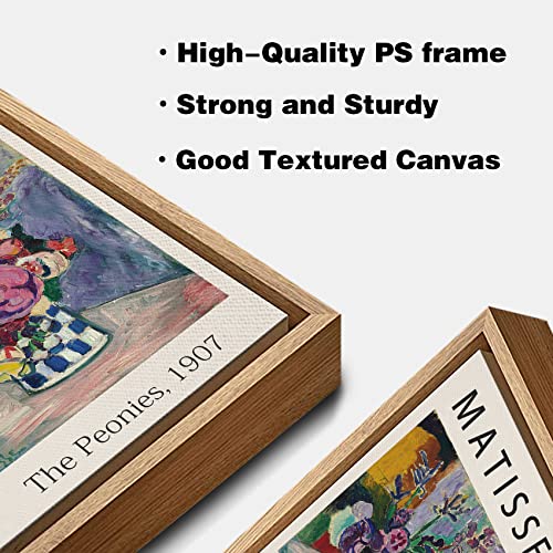 Framed Canvas Print - Colorful Peony Flower Illustration