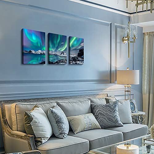 Farmhouse Canvas Wall Art - Aurora Scenery Painting