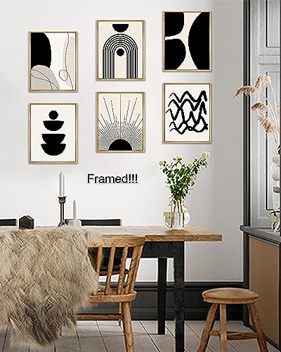 Boho Black Abstract Geometric Wall Art Decor Canvas