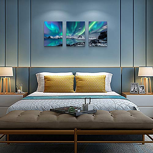 Farmhouse Canvas Wall Art - Aurora Scenery Painting