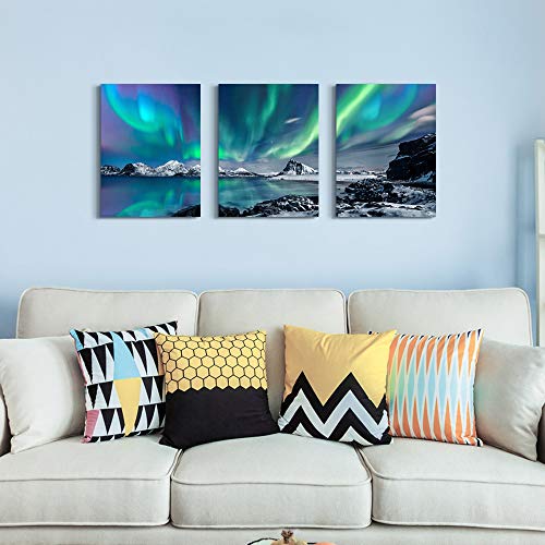 Farmhouse Canvas Wall Art - Aurora Scenery Painting