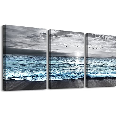 Black & White Beach Canvas Art Set - Modern Home Decor