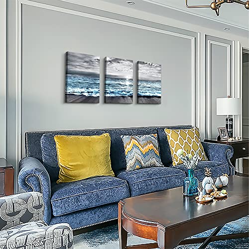 Black & White Beach Canvas Art Set - Modern Home Decor