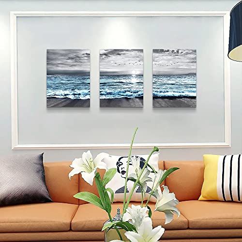 Black & White Beach Canvas Art Set - Modern Home Decor