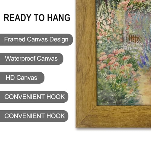 Monet Flower Garden Print for Home Decoration Gallery Frame