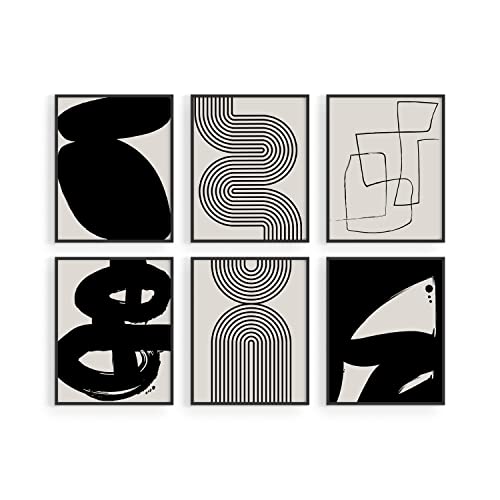 HAUS AND HUES Black Abstract Painting Set (6 Pc)