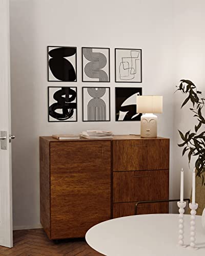 HAUS AND HUES Black Abstract Painting Set (6 Pc)