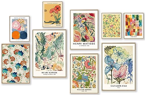 9 PCS Vintage Eclectic Wall Art Prints by KBKBART