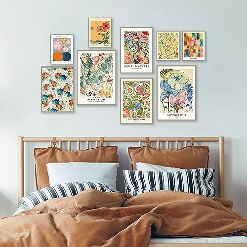 9 PCS Vintage Eclectic Wall Art Prints by KBKBART