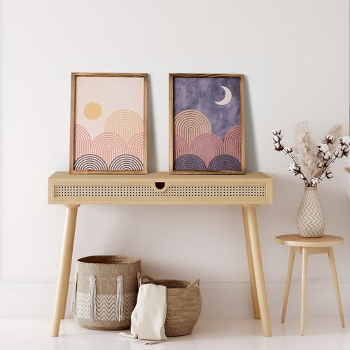 Mokof Boho Sun and Moon Canvas Wall Art Set