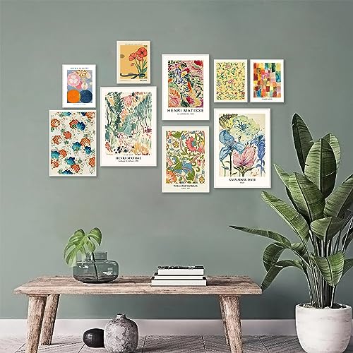 9 PCS Vintage Eclectic Wall Art Prints by KBKBART