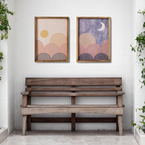 Mokof Boho Sun and Moon Canvas Wall Art Set