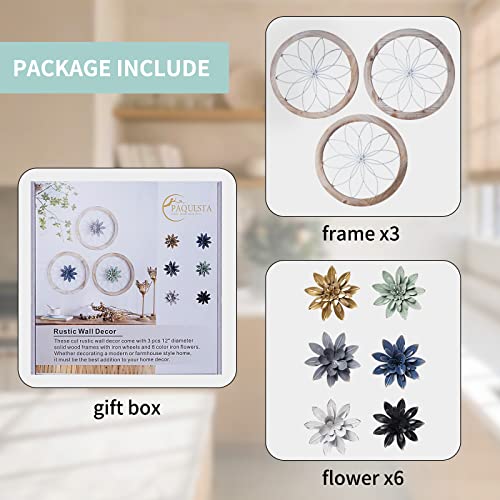 3 Piece Farmhouse Wall Decor Set with Interchangeable Flowers
