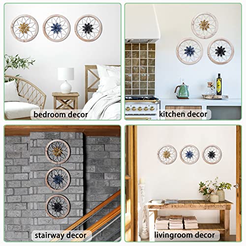 3 Piece Farmhouse Wall Decor Set with Interchangeable Flowers