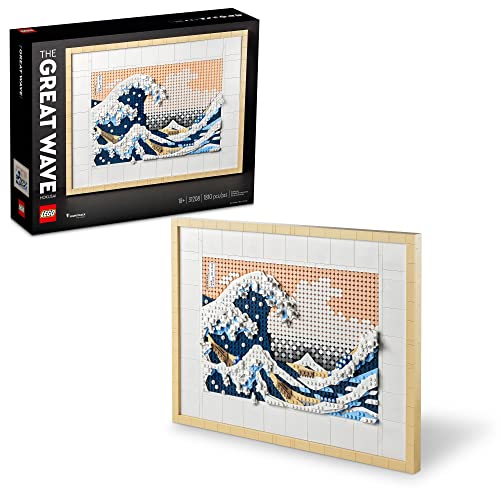 LEGO Art Hokusai Great Wave: 3D Japanese Wall Canvas