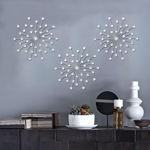Bling Crystal Sun Burst Wall Art Décor Set