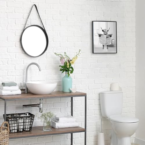 Highland Cow Funny Bathroom Wall Art Set