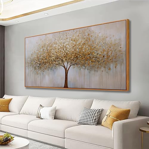 Gold Abstract Tree of Life Canvas Wall Art