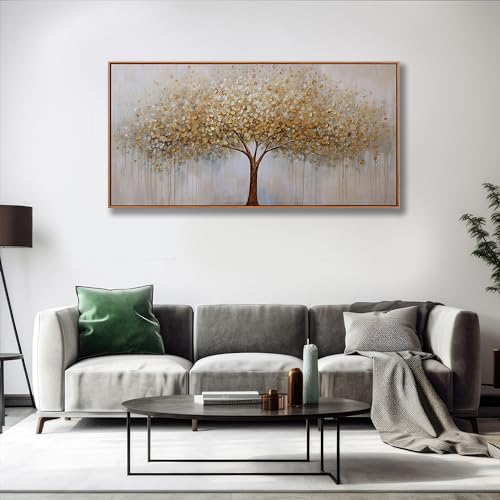 Gold Abstract Tree of Life Canvas Wall Art