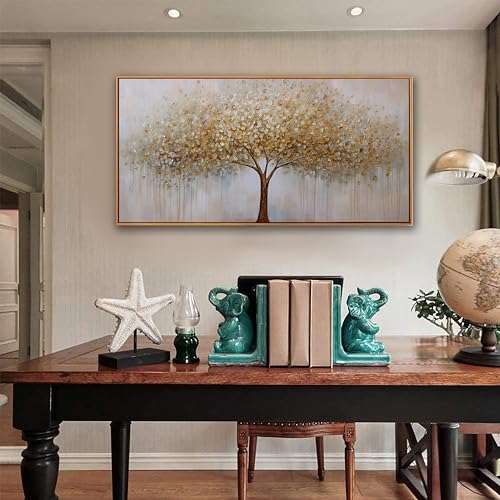 Gold Abstract Tree of Life Canvas Wall Art