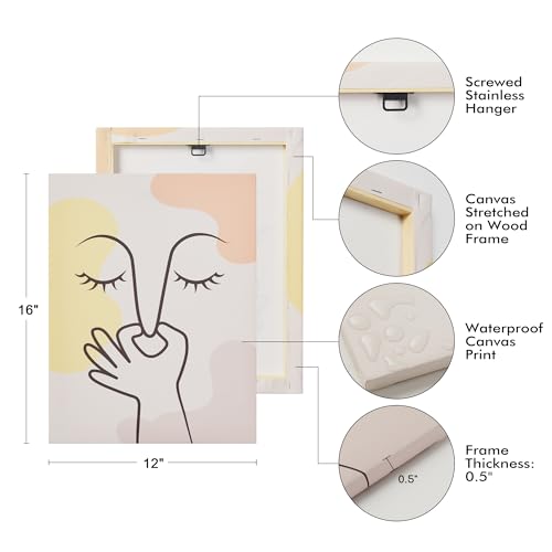 Boho Funny Bathroom Canvas Wall Art Decor Set