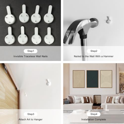 Neutral Minimalist Line Framed Canvas Wall Art Set