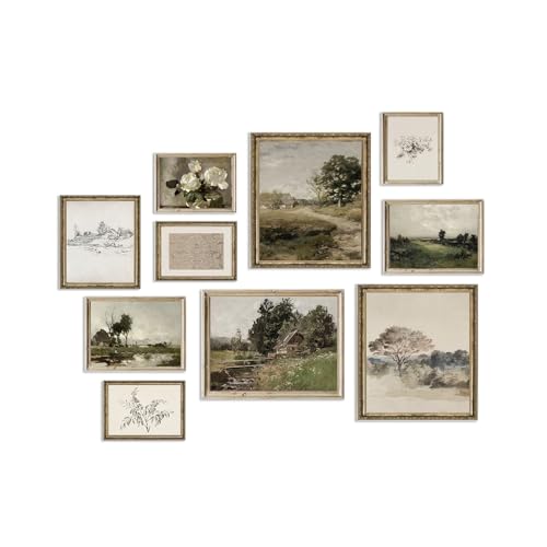 Botanical Wall Art for Vintage Rustic Room Decor