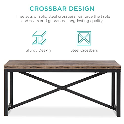 3-Piece Bench Style Dining Furniture Set - Brown/Black