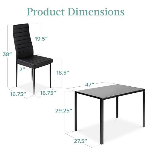 Modern 5-Piece Glass Dining Set, Compact Space-Saving Solution