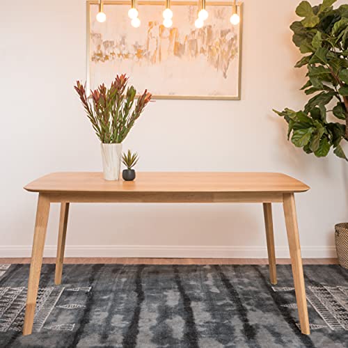 Natural Oak Finish Wood Dining Table by Christopher Knight