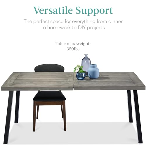 6-Person Acacia Wood Dining Table, Weathered Gray