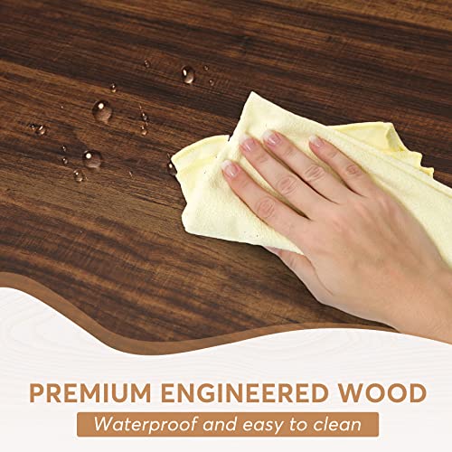 Rustic Farmhouse Dining Table for 6, Wood & Metal Legs