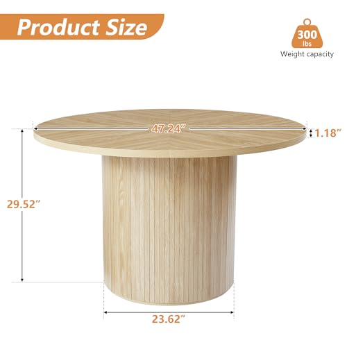 Modern Farmhouse Round Dining Table for 4 - 47