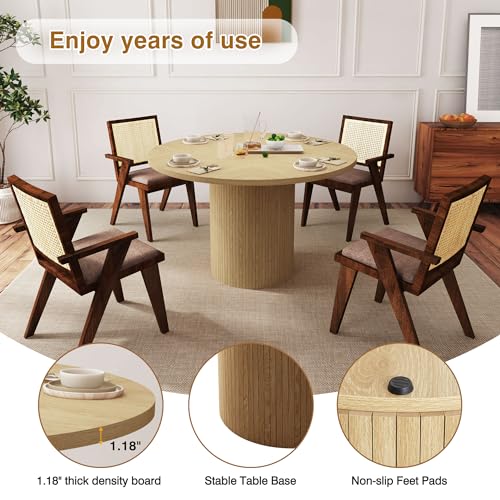 Modern Farmhouse Round Dining Table for 4 - 47