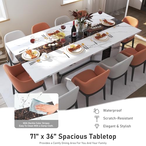 6ft Rectangular White Dining Table for 4-8 People