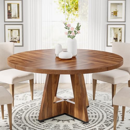 Round Farmhouse Dining Table - Seats 4, 47 Inch