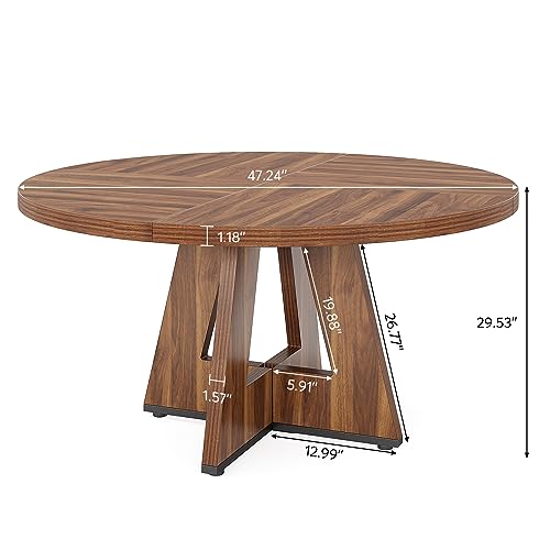 Round Farmhouse Dining Table - Seats 4, 47 Inch