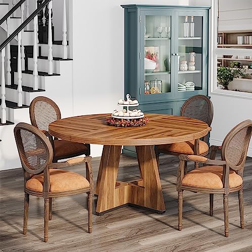 Round Farmhouse Dining Table - Seats 4, 47 Inch