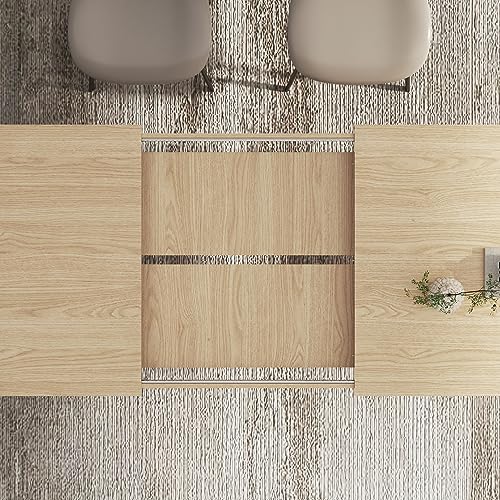 Extendable Wooden Dining Table for 6-10 Person, Modern Design