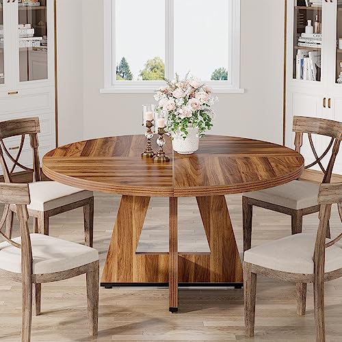 Round Farmhouse Dining Table - Seats 4, 47 Inch