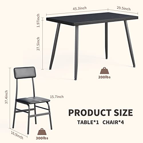 Space-saving Dining Set: Table & 4 Chairs for 4