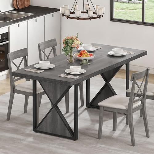 Rustic Farmhouse Dining Table for 6-8 People, 70.8-Inch